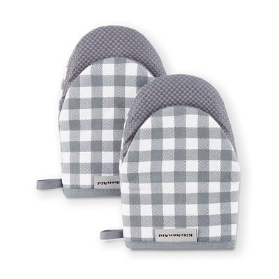 Kitchenaid 2pk Cotton Gingham Mini Oven Mitts Red : Target