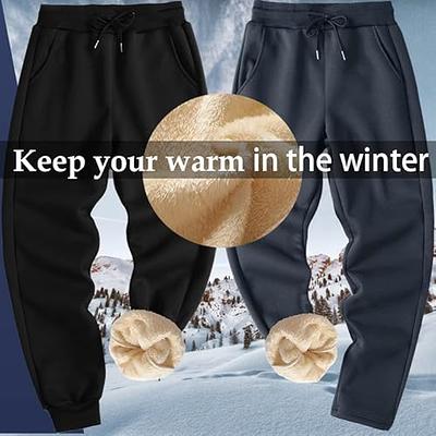 Women Fleece Lined Pants Winter Warm Thick Joggers Thermal Fuzzy