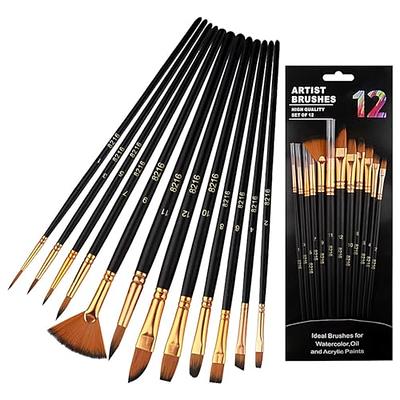 10pcs Flat Paint Brushes 1 Inch Wide, Watercolor Acrylic Paint Brush Bulk