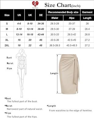 Kate K Slim Fit Knee Length Women Stretchy Comfortable Pencil Skirt L KK278