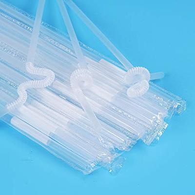 100 Pack Green Plastic Straws Individually Wrapped - 8 0.6 Wide Drinking  Straw, Bpa Free