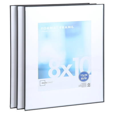 Mainstays 11x14 Matted to 8x10 Front Loading Picture Frame, Black