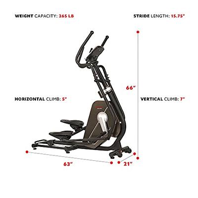 Sunny Health & Fitness SF-E902 Air Walk Trainer Elliptical Machine Glider  w/LCD Monitor, 220 LB Max Weight and 30 Inch Stride