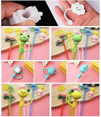 Straw Tips Cover Food Grade Silicone Straw Tip Reusable Drinking Straw  Covers Plugs, Lids Adorable Dust-Proof Straw Plugs for 6-8 mm  Straws,Anti-dust