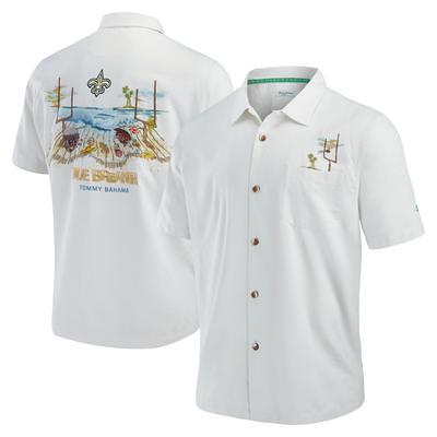 Atlanta Braves Tommy Bahama Paradise Fly Ball Camp Button-Up Shirt - Cream