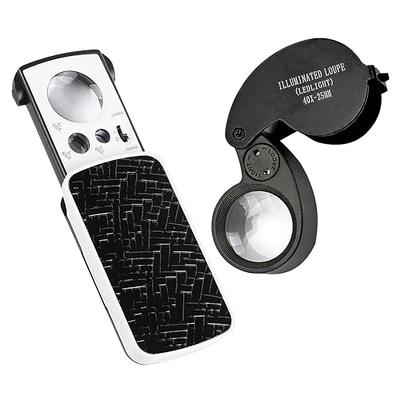 JARLINK 2 Pack Jewelers Loupe, 30X 60X Illuminated