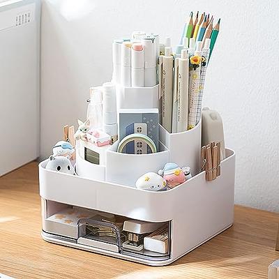 Gpoty 360 Degree Desk Organizer,Multi-Functional Pen Storage  Organizer,Desktop Stationary Organizer,Rotating Makeup Organizer,Storage  Rack for School