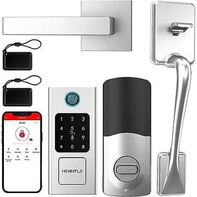 Front Door Lock Set, HEANTLE Smart Locks with Handle, Electronic Keyless  Entry Door Lock, Digital Keypad Deadbolt, Auto Lock One-time Passcode for