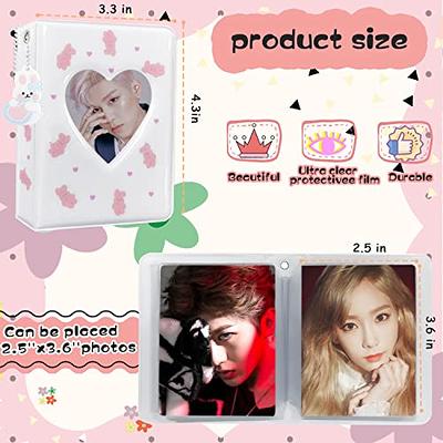 Photocard Binder 3 Inch Kpop Photocard Holder Book, Cute Mini Photo Album  Kpop Photocard Binder Portable Kpop Binder Photocard Album with Lovely  Pendant for Photocard Collection, 40 Pockets (White) - Yahoo Shopping
