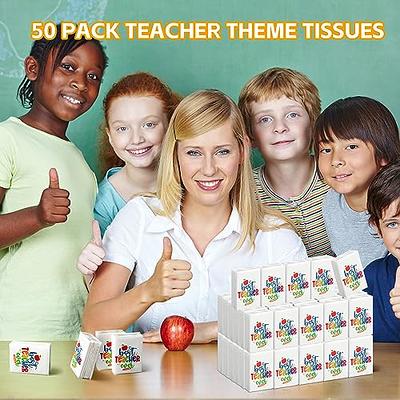 Yeaqee 50 Pack Pocket Tissues Bulk for Christmas Teacher Gift