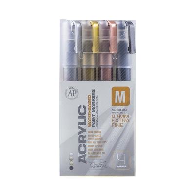 KALIONE 4 Pack Paint Pens 15 mm White Empty Acrylic Permanent Marker Clear  Acrylic Paint Marker Pens Fine Point Refillable Marker Pen for Wood Ceramic