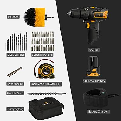 PULITUO Tool Kit with Power Drill, 20V cordless Electric Drill Set with 2  Pack Lithium Battery and Charger, Torque 30N.m, 21+1 Torque Setting, 2  Speed Setting - Yahoo Shopping