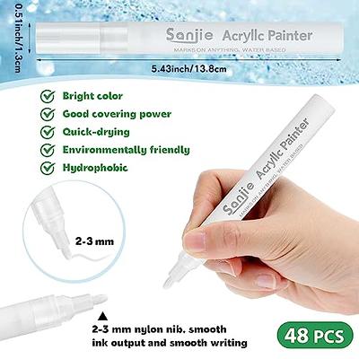 AROIC 24 Pack Acrylic Paint Pens for Rock Painting Fine Point Paint Markers  Acrylic Paint Markers For Wood,Metal,Plastic,Glass,C