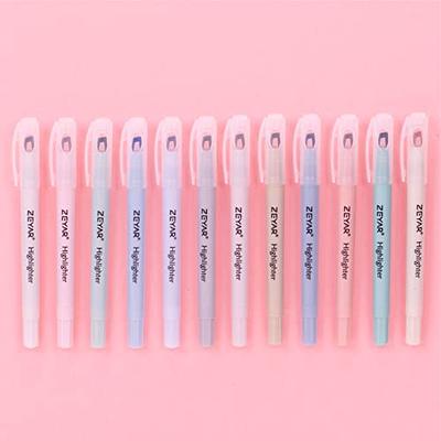 ZEYAR Highlighter Pen, Cream Colors Chisel Tip, Aesthetic Highlighter Marker, Water Based, Quick Dry, No Bleed, for Bible Study Notes School Office