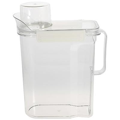 Clear laundry Detergent Dispenser,Bathroom Washing Up Powder Container  Plastic Moisture-proof Storage Box with Measuring Cup,1100ml