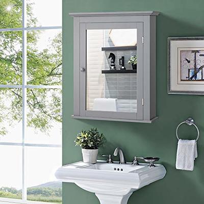 Tangkula Bathroom Cabinet with Mirror, Mirrored Wall-Mounted Storage  Medicine Cabinet w/Single Door & Adjustable Shelf in 5 Positions,  Multipurpose Wall Cabinet for Bathroom (Gray) - Yahoo Shopping