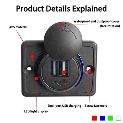 Dual Ports Adapter USB Charger with Waterproof Voltage Digital Display  Motorbike Electronics Accessories Phone Charging Adapter