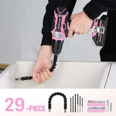 Pink Power PP121LI 12V Cordless Drill & Driver Tool Kit for Women- Case, Lithium