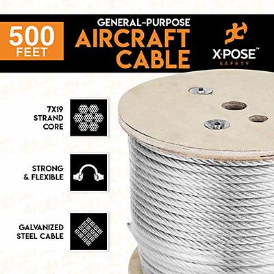 500 ft. x 3/16 in. Cable Railing Kit 4700 lbs. Load T316 Stainless Steel Wire Rope Winch with 1x19 Strand for Deck Stair