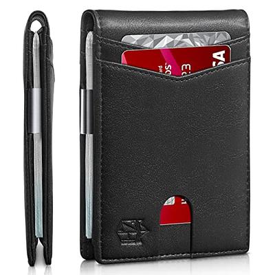 Leather Wallet for Men, Slim Front Pocket ID for Minimalists