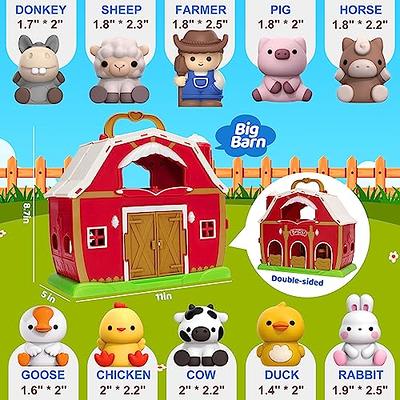 Wooden Farm Animals-Wooden Barn-Farm Animal Set-Wooden Toy Tractor-Small  World Play-easter gift