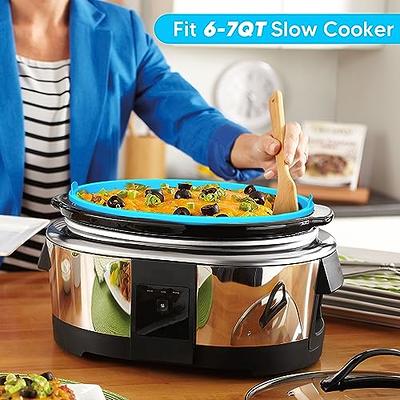 OUTXE 3 Pack Silicone Slow Cooker Liners, Reusable Fit 6-8 Quarts Crockpot