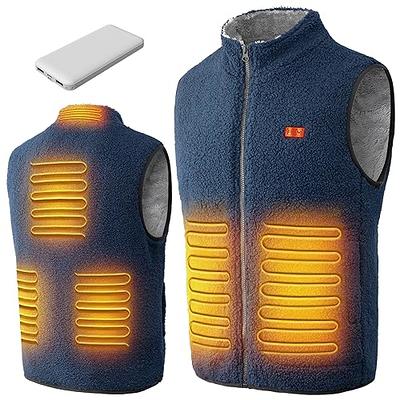Mens Heated Vest Lightweight with Battery Pack Waterproof Warm Fleece  Puffer Vest for Men with Massage