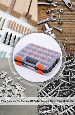 3 Pack Double Sided Tool Box Hardware Storage Organizer Small Parts Case  Portable Plastic Tackle Container with 34 Removable Dividers for Organizing