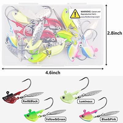 50pcs/Box Fishing Jigs Underspin Jig Heads with Willow Blade Bass