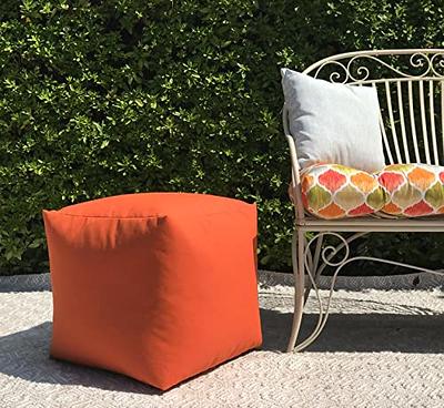 RULU Ottoman Outdoor/Indoor Sunbrella Bean Bag Pouf 19x19x18H Spectrum  Cayenne, Rust - Yahoo Shopping