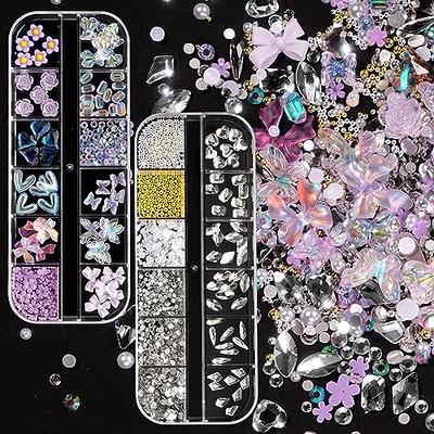 Tezocr Nail Charms Decoration Silver Nail Charms with Diamond Design Metal  Kawaii Nail Charms Accessories 3D Flatback Resin Charms for Acrylic Nails