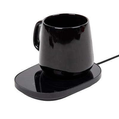 Coffee Mug Warmer with (Ceramic) Cup (USB Cable) & Cup Warmer Set for Desk  with Gravity Sensing Auto Shut Off Heating Plate for Home Office Milk Tea