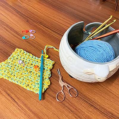 Wooden Yarn Bowl With Lid, Knitting Crochet Yarn Ball Holder For  Handcrafted Knitting, Sewing Accessories And Supplies