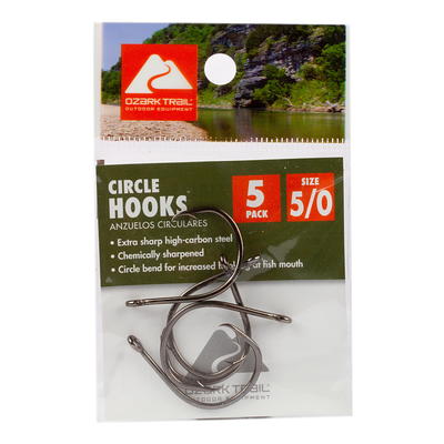 Ozark Trail 5/0 Premium High Carbon Steel Circle Hooks, 5 Count - Yahoo  Shopping