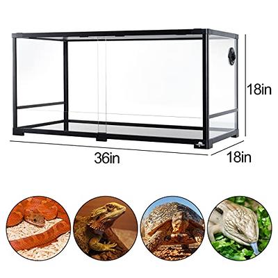 CAVACHEW 50 Gallon Reptile Tank, Glass Reptile Terrarium, Sliding