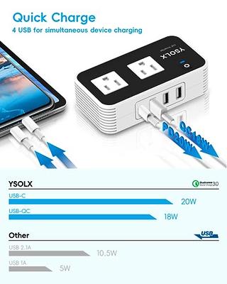 YSOLX 200W Car Power Inverter, DC 12V to 110V AC Converter, Fast