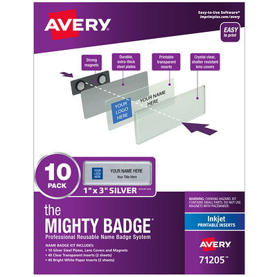 Avery Customizable Hanging Style Name Badges 74520 3 x 4 White Box Of 50 -  Office Depot