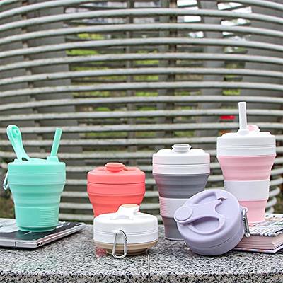 Foldable Silicone Coffee Cup, Travel & Camping Mug, With Leak Proof Lid,  Heat & Cold Resistant (grey)