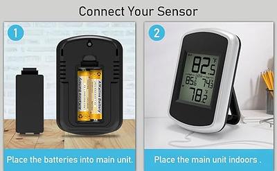 Urageuxy Digital Indoor Temperature Monitor Wireless Outdoor Thermometer  Sensor up to 300ft 24H Min Max Records Ideal for Patio Garden Room