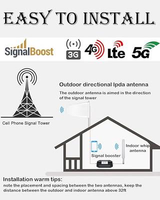 2024 WiFi Extender Signal Booster for Home Powerful 6 Antennas WiFi Booster  - up to 10000 sq.ft Coverage, 1200Mbps Dual Band 5GHz/2.4GHz Long Range