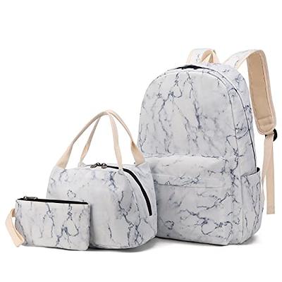 Marble Backpack Set For School Kids Teen Backpacks & Lunch Box