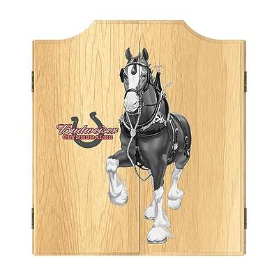 Budweiser Clydesdale Trademark Global Bristle Dartboard And Cabinet Set  (Darts Included)