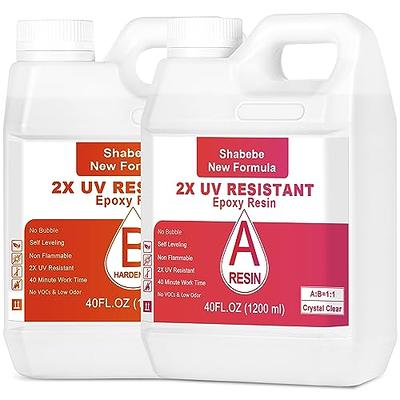 Epoxy Resin, Upgrade Formula 80OZ 2X UV Resistant Resin, Epoxy