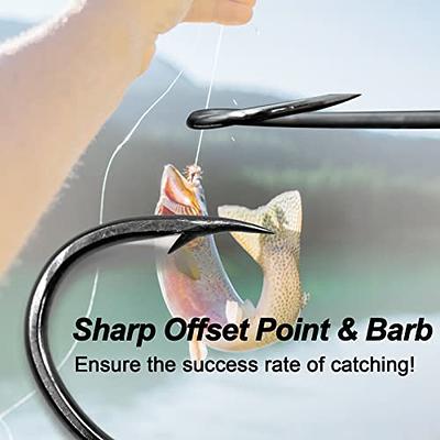 Fly Fishing Jig Hooks Barbed, Carbon Steel Offset Hook