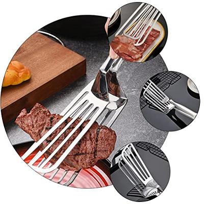 4 Pack Silicone Kitchen Cooking Tongs Set, Stainless Steel Nonstick Food  Tong with BPA Free Silicone Tips for Serving Pasta Spaghetti Steak Pie  Pizza