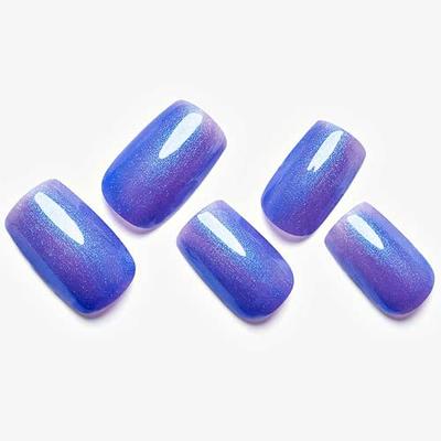 Fofosbeauty 24pcs Long Coffin Fake Press-on Nails for Girls Women,Blue and  Purple Butterfly - Walmart.com