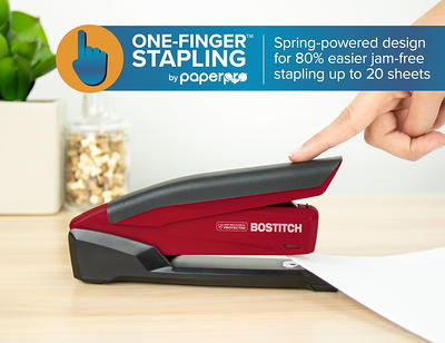 Bostitch Dynamo Desktop Stapler, 20 Sheet Capacity, Red 