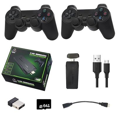 HDMI 4K TV Game Stick 64G 10000+ Game Video Built in Games Console + 2×  Wireless Gamepad 
