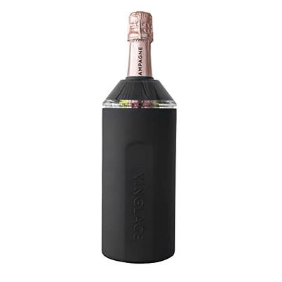 Vinglacé Wine Bottle Chiller- Portable Champagne Insulator- Stainless Steel Wine  Cooler Sleeve, Black - Yahoo Shopping