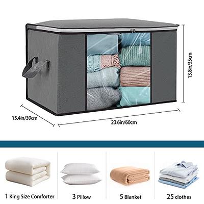 90L Large Storage Bags, 6 Pack Clothes Storage Bins Foldable